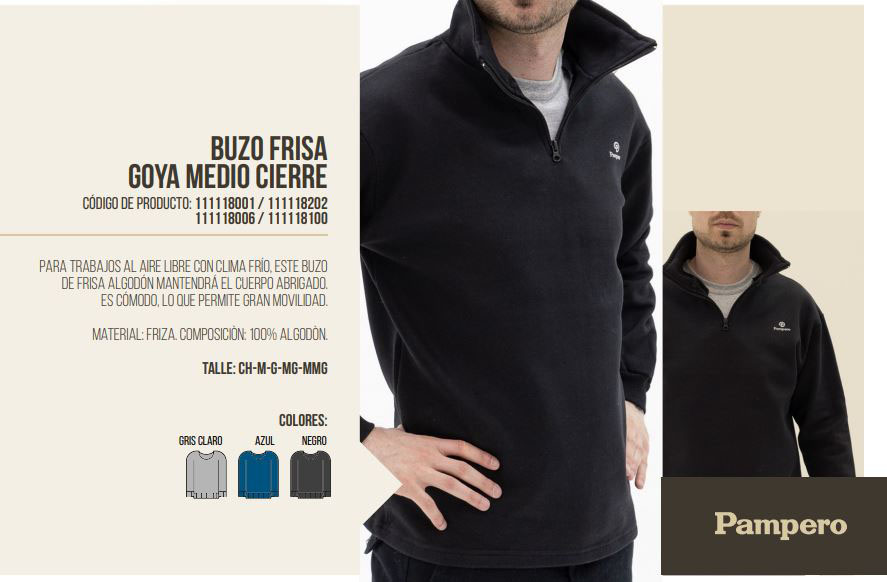 BUZO FRISA MEDIO CIERRE – PAMPERO