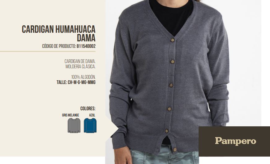 CARDIGAN HUMAHUACA MUJER PAMPERO