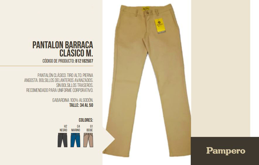 PANTALON BARRACA CLASICO MUJER PAMPERO