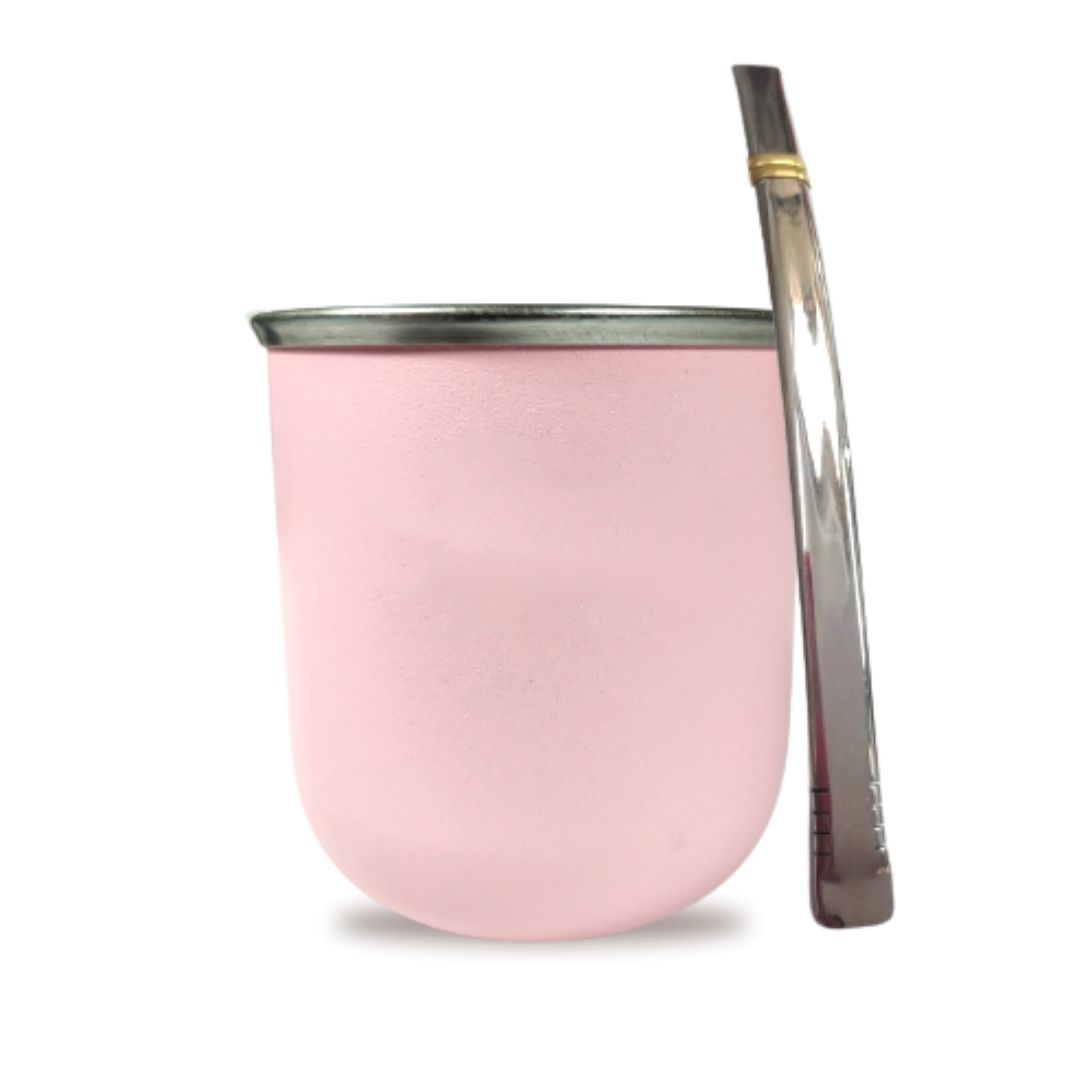 Mate acero + Bombilla chata