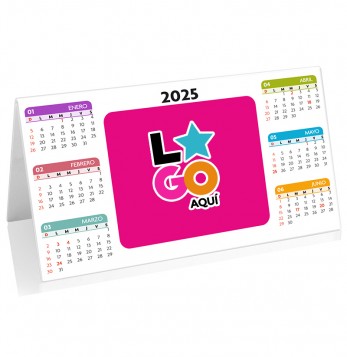 CARPA BASE CALENDARIO, BLANCA, CON IMPRESION, DOBLADA