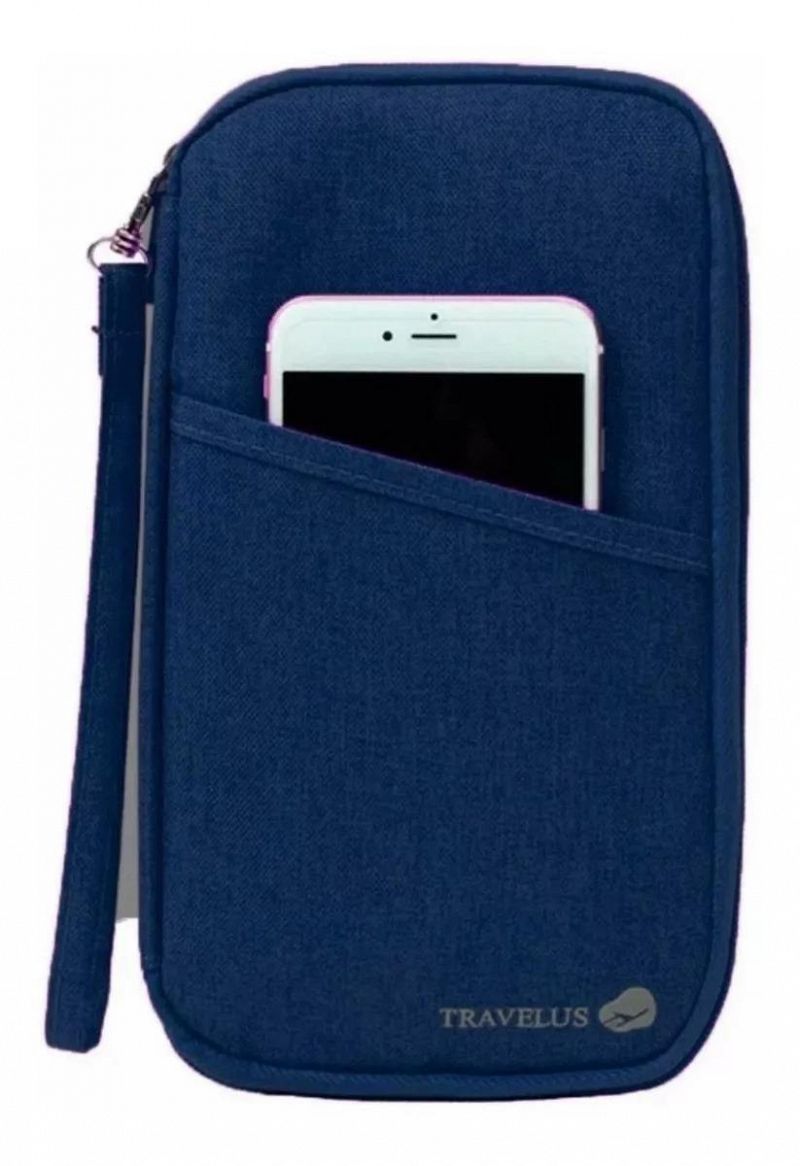 Organizador de documentos de viaje gris o azul