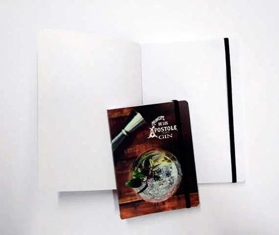 Cuaderno encolado con tapa personalizada hojas lisas A6 Sin elastico