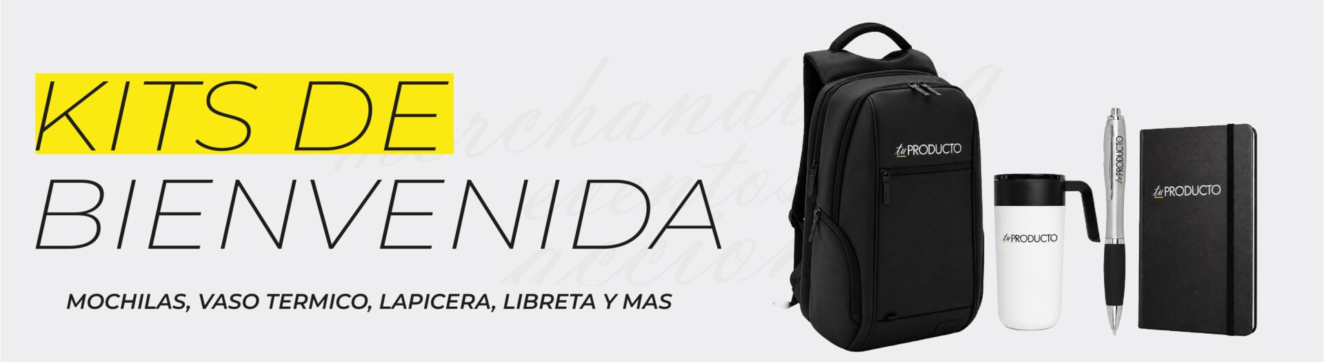 Mochilas, vaso termico, lapicera, libreta y mas. Prepará tu kit de bienvenida empresarial.